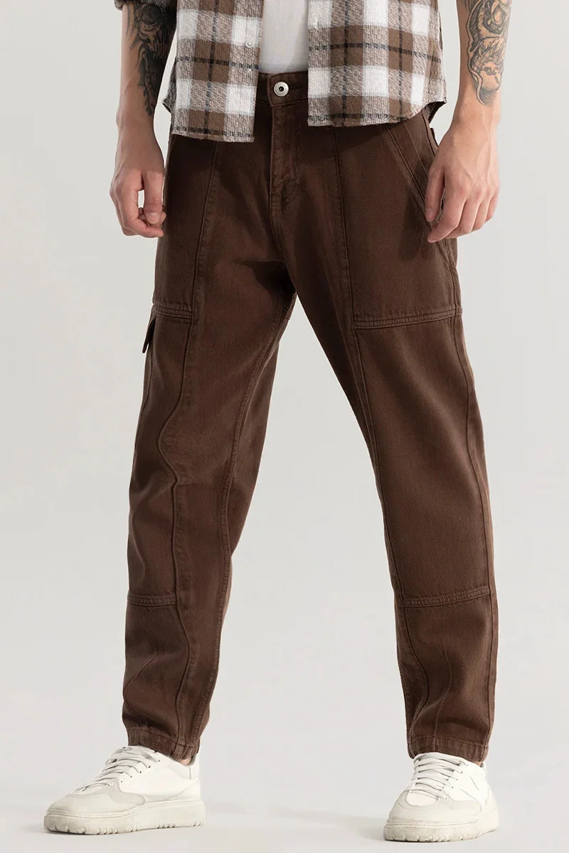 SNITCH Trendtwill Brown Relaxed Fit Jeans